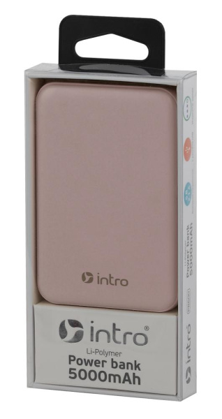 PB600 USB зарядки_25 Intro Power bank 5000 mAh розовые (50/3000)