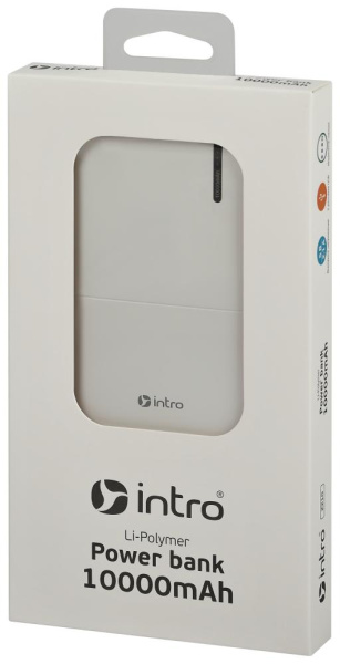 Power bank портативное зарядное устройство Intro ZX10 10000mAh белый