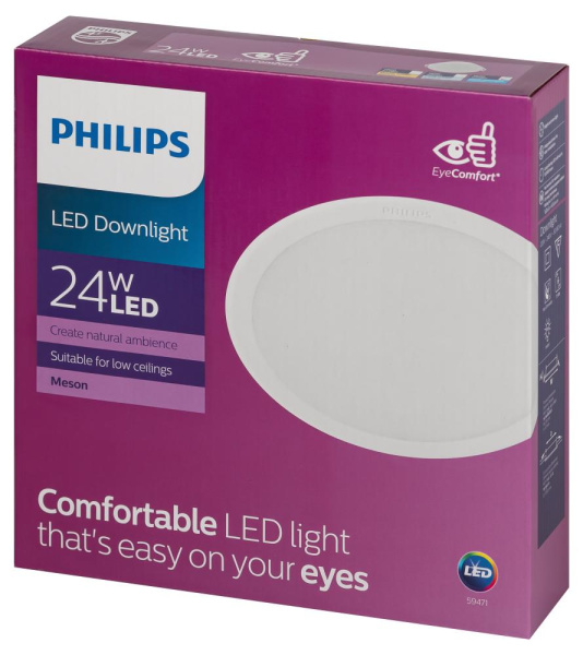Светильник светодиодный встраиваемый Philips MESON 24Вт 6500K 220-240В D200