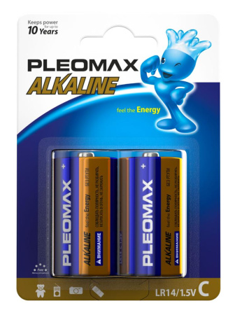Батарейки Pleomax LR14-2BL Alkaline (20/160/6400)