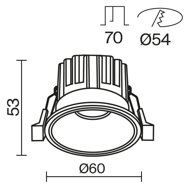 Встраиваемый светильник Technical DL058-7W2.7K-B