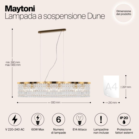 Подвесной светильник Maytoni DIA005PL-06G