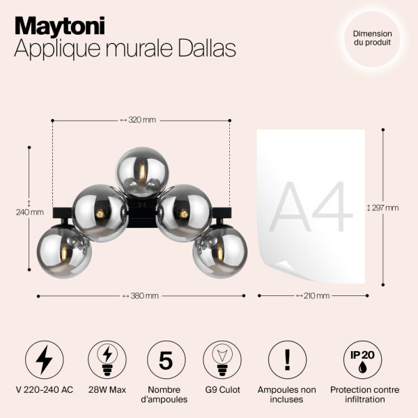 Настенный светильник (бра) Maytoni MOD547WL-05B