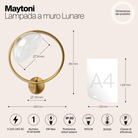Настенный светильник (бра) Maytoni MOD327WL-L5BS3K