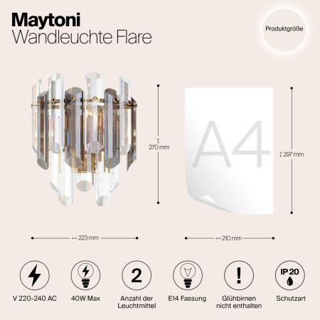 Настенный светильник (бра) Maytoni DIA200WL-02G
