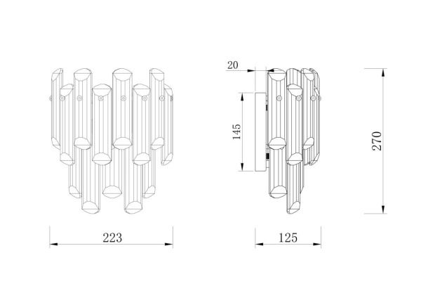 Настенный светильник (бра) Maytoni DIA200WL-02G