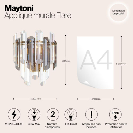 Настенный светильник (бра) Maytoni DIA200WL-02G
