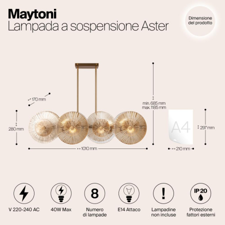 Подвесной светильник Maytoni MOD007PL-08G1