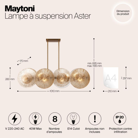 Подвесной светильник Maytoni MOD007PL-08G1