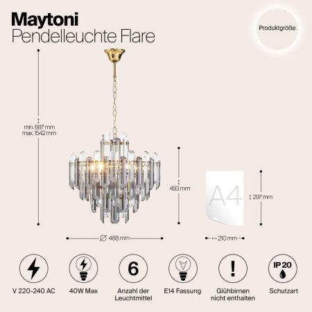 Подвесной светильник Maytoni DIA200PL-06G