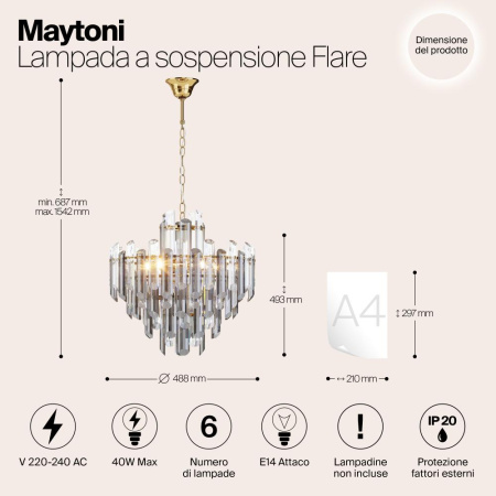 Подвесной светильник Maytoni DIA200PL-06G