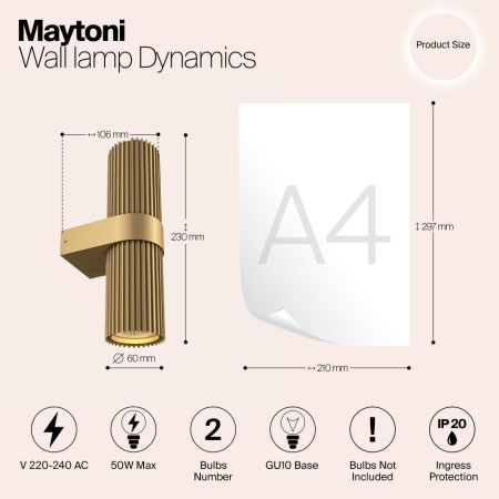Настенный светильник (бра) Maytoni MOD326WL-02MG