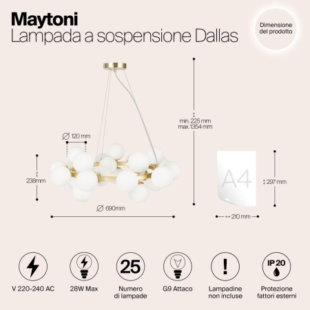 Подвесной светильник Maytoni MOD545PL-25BS
