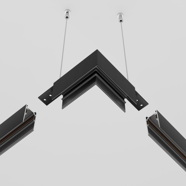 Коннектор угловой Exility накладной черный