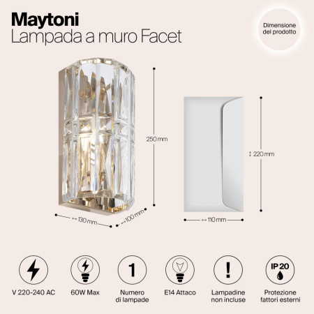 Настенный светильник (бра) Maytoni MOD094WL-01G
