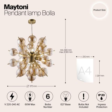 Подвесной светильник Maytoni MOD133PL-06BS
