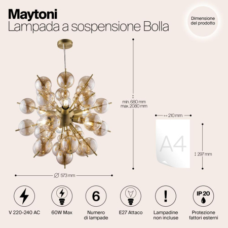 Подвесной светильник Maytoni MOD133PL-06BS