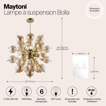 Подвесной светильник Maytoni MOD133PL-06BS