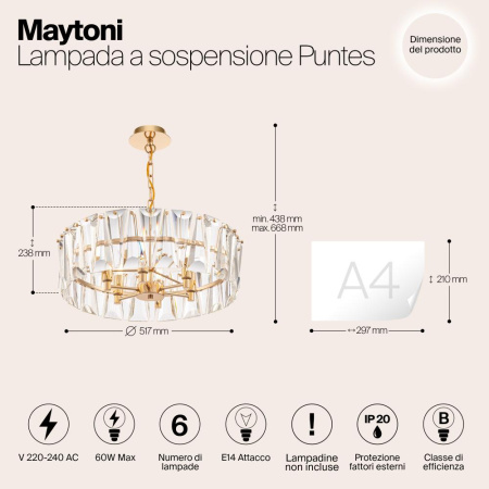Подвесной светильник Maytoni MOD043PL-06G