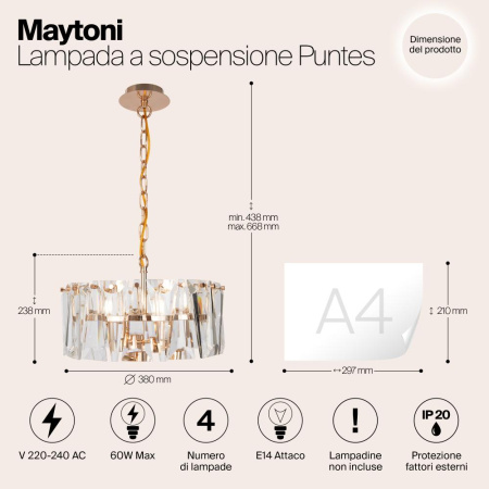 Подвесной светильник Maytoni MOD043PL-04G