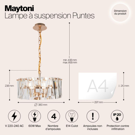 Подвесной светильник Maytoni MOD043PL-04G