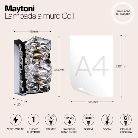 Настенный светильник (бра) Maytoni MOD124WL-L6CH3K
