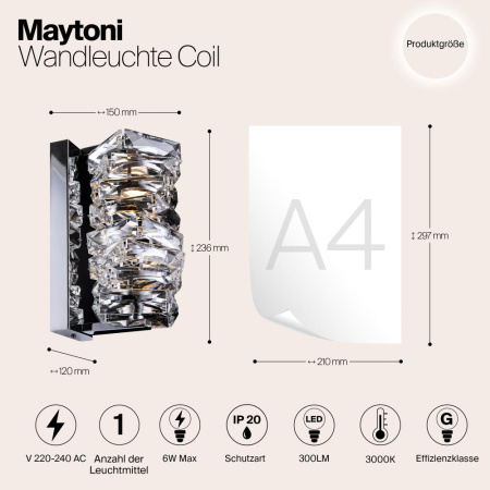 Настенный светильник (бра) Maytoni MOD124WL-L6CH3K
