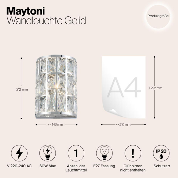 Настенный светильник (бра) Maytoni MOD184-WL-01-CH