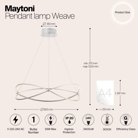 Подвесной светильник Maytoni MOD062PL-L56CH3K