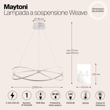 Подвесной светильник Maytoni MOD062PL-L56CH3K