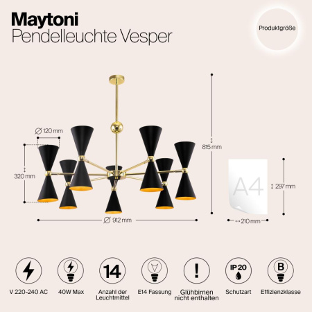 Подвесной светильник Maytoni MOD108PL-14GB