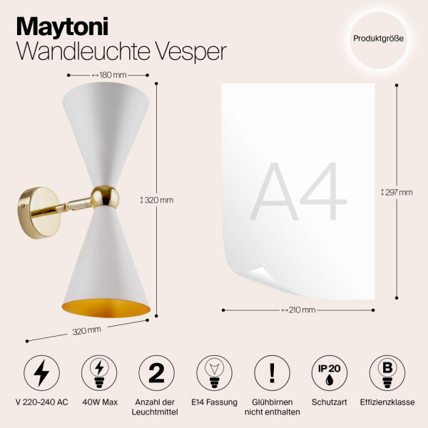 Настенный светильник (бра) Maytoni MOD108WL-02WG