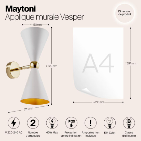 Настенный светильник (бра) Maytoni MOD108WL-02WG