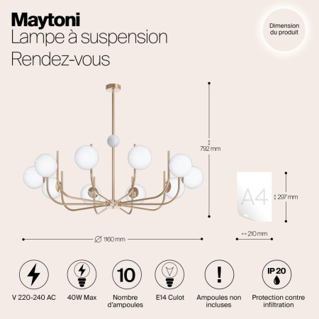 Подвесной светильник Maytoni MOD109PL-10BS