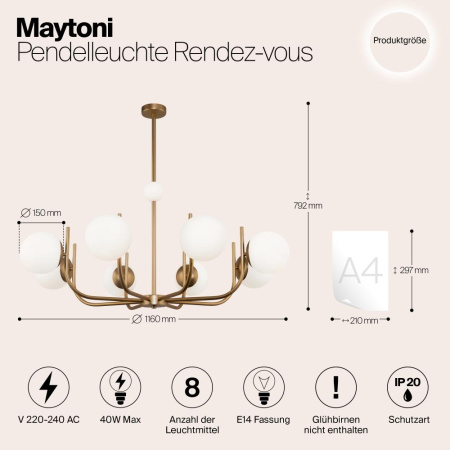Подвесной светильник Maytoni MOD109PL-08BS