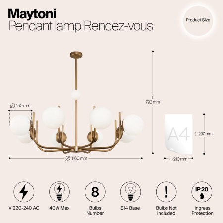Подвесной светильник Maytoni MOD109PL-08BS