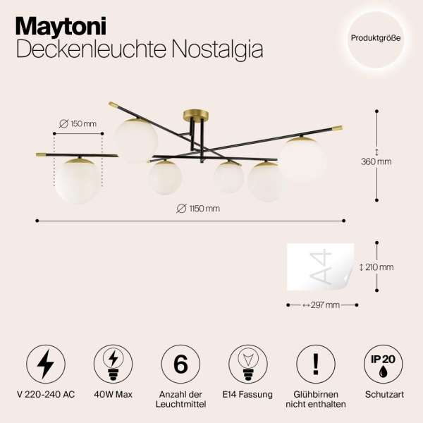 Потолочный светильник Maytoni MOD048CL-06G