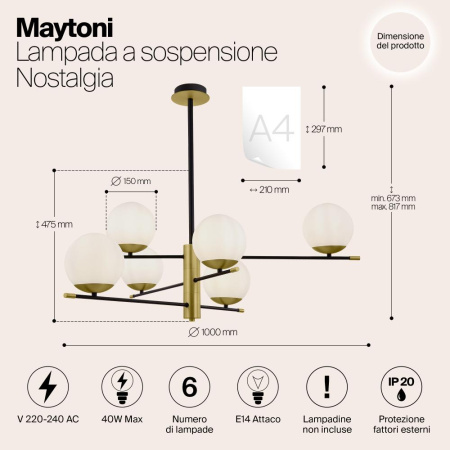Подвесной светильник Maytoni MOD048PL-06G
