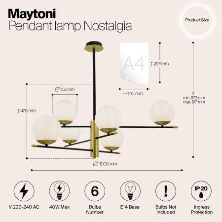 Подвесной светильник Maytoni MOD048PL-06G