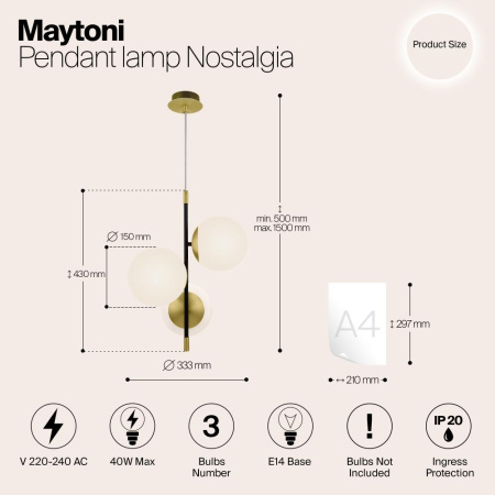 Подвесной светильник Maytoni MOD048PL-03G