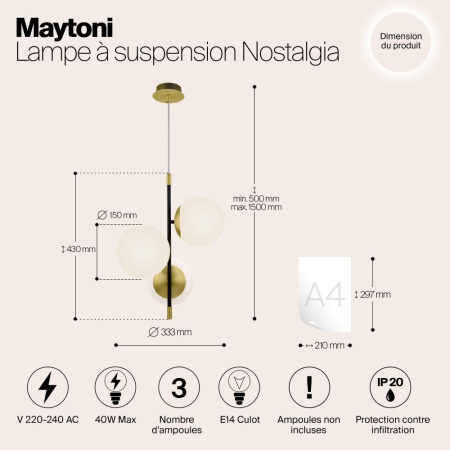 Подвесной светильник Maytoni MOD048PL-03G