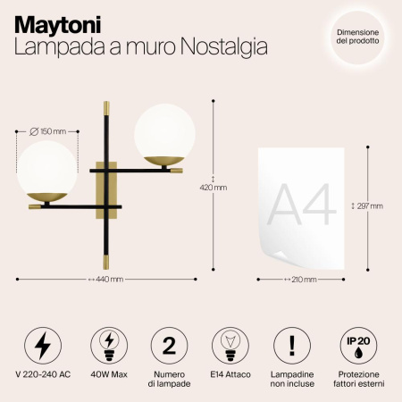 Настенный светильник (бра) Maytoni MOD050WL-02G