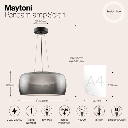 Подвесной светильник Maytoni MOD073PL-L16B3K