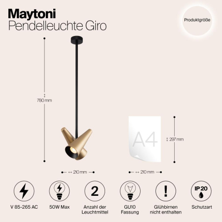 Подвесной светильник Maytoni MOD095PL-02BS