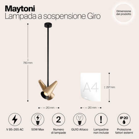 Подвесной светильник Maytoni MOD095PL-02BS