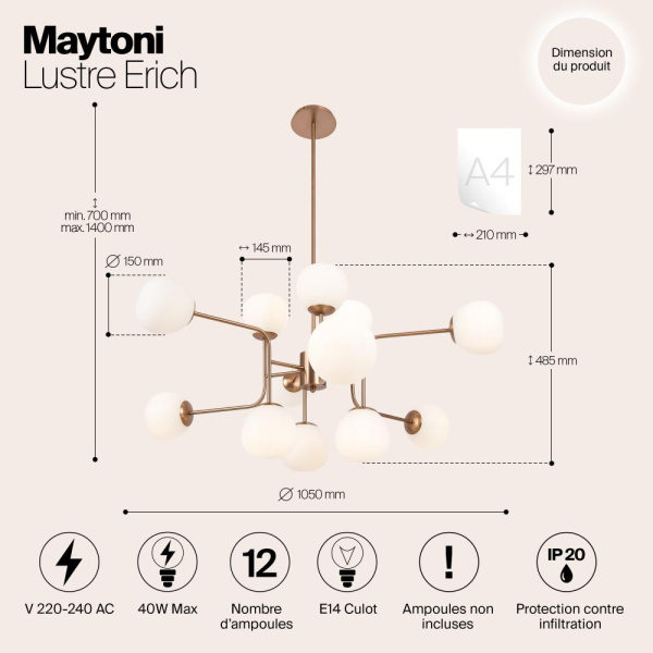 Люстра Maytoni MOD221-PL-12-G