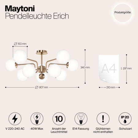 Подвесной светильник Maytoni MOD221PL-10G