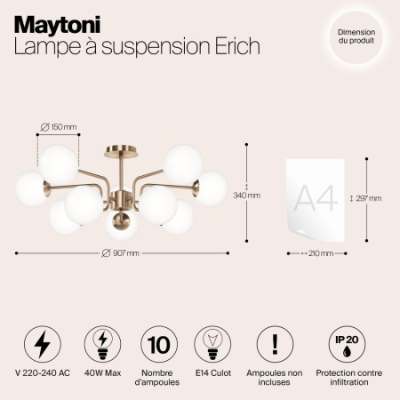 Подвесной светильник Maytoni MOD221PL-10G