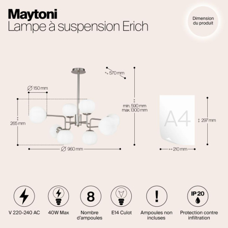 Подвесной светильник Maytoni MOD221-PL-08-N