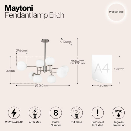Подвесной светильник Maytoni MOD221-PL-08-N